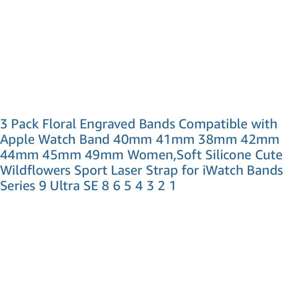 Floral Carved Silicone Watch Bands‎ for Apple Watch 38mm 40mm 41mm 42mm 44mm 45m